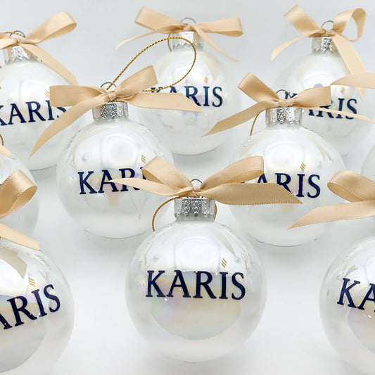 Business Logo Glass Ornament