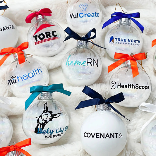 Business Logo Glass Ornament